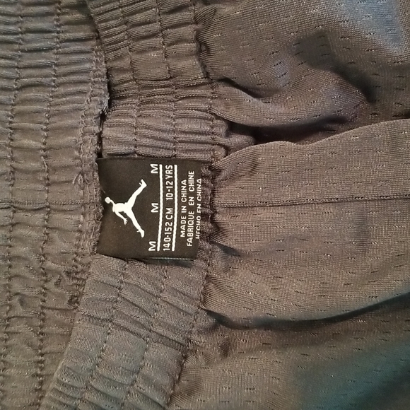 Two pair size M boys air jordan basketball shorts, one black, one gray - Picture 2 of 6